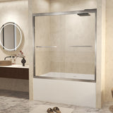 56-60" x 60" Tempered Glass with Explosion Proof Film, Aluminum Frame Double Sliding Shower Door, W1675P288831