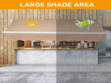 12*10FT sand color retractable awning aluminum alloy bracket polyester cloth retractable 79398777