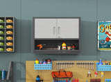 Metal Wall-Mounted Tool Storage Cabinet with Locking Door and 1 Shelf 1 Opened Drawer for Garage 61339189