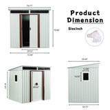 ZUN 6ft x 5ft Outdoor Metal Storage Shed With window White 40346165