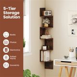 5-layer brown wall mounted corner stand/bookshelf 94784813