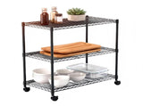 3-Tier Shelving Storage Shelves,Steel Organizer Wire Rack with Wheels,Adjustable Storage Units,23" W 45796975