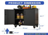 Heavy-Duty Metal Garage Storage Cabinet with Wheels - Sturdy and Durable Tool Storage Cabinet for T2398P223005