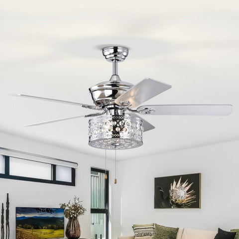 ZUN 52'' Ceiling Fan 5 Reversible Blades for Living Room, Dining Room, Bedroom, Family Room, Pull W1592P164716