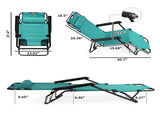 Portable Dual Purposes Extendable Folding Reclining Chair Green 93410605