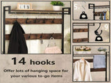 Coat Rack with Shoe Storage, Hall Tree with Bench, 5 in 1 Shoe and Coat Rack for Entryway, with 9 22397418