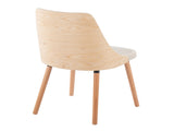 Mid-Century Modern Chair in Natural Wood and Cream Fabric B202P223416