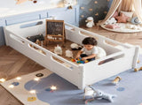 Twin Size Floor Platform Bed with Full-length Guardrails, Low Profile Twin Bed Frame, No Box Spring W1580P438763