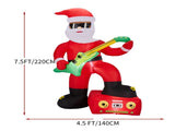 7.5FT Lighted Christmas Inflatable Decoration, Inflatable Black Santa Playing Electric Guitar, Funny 77344962