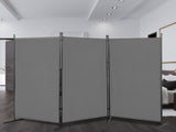 6FT Trifold 160g Polyester Cloth Plastic Foot Carbon Steel Frame Foldable Screen Gray 23785292