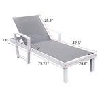 ZUN Outdoor Chaise Lounge, Aluminum Pool Beach Lounge Chair, All Weather Patio Beach Adjustable W1889P202831