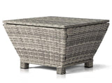 Outdoor PE Wicker Side Table with Storage, Small Patio Storage Bin Container for Hose Cushion Towel, 15727774