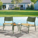 ZUN Aluminium 3 Piece Patio Set Bistro Table and Chairs Set , Backyard, Garden, Living Room, Green W640P175474