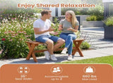 36" Teak Oil Hardwood Backless Garden Bench, 660 LBS Load Capacity 2-Person Outdoor Bench 97856472