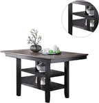 ZUN 1pc Cunter Height Dining Table Dark Coffee Finish Kitchen Breakfast Dining Room Furniture Table w 2x B01183547