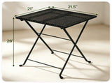 3 Piece Folding PE Rattan Bistro Set, Black Wicker Patio Dining Set with 1 Coffee Table & 2 43058602
