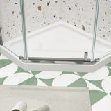 Pivot shower door, with 1/4" tempered glass , 34.75 in. x 72 in. Frameless Neo-Angle Pivot Shower W2122131072