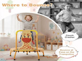 Giraffe Mini Toddler Trampoline with Foam Padded Handle Non-Slip Feet for Indoor Play 59633388