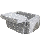 Glow-in-the-Dark Kids Foldable Sofa Bed All-Sponge Single Chaise Lounge Light Grey Star & Moon 41602127