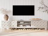 Modern Mid-Century Media Console with 4 Drawers and Cable Management, TV Console Table for TVs up to W757P305595