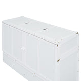 Queen Size Murphy Bed with USB Port and a Large Drawer, White N708P205905K