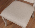 ZUN Natural Rustic Tone Set of 2 Dining Chairs Beige Fabric Tufted back Chairs Nailhead trim Upholstered B01181961