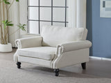 40.16 Inch Nailhead Trim Couches for Living Room, 22" Deep Seat Rolled Arm Sofa, Faux Leather Couch W2911P222675