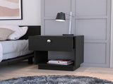 Black 1-Drawer Nightstand B062P175090
