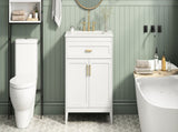 30" Bathroom Vanity with Ceramic Sink Top, Solid Wood Legs, Soft-Close Double Doors & N759P474678K