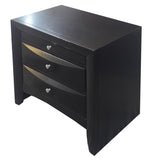 Black 2-Drawer Nightstand with Tray B062P209405