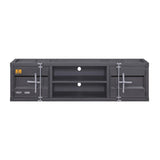 ZUN Gunmetal TV Stand with 2 Open Shelves B062P186512