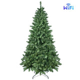 Artificial 9ft Green RGB-lit Christmas Tree with 1721PVC Mixed Branch Tips,Hinged Premium & Foldable 45466444