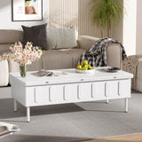 U-Can Lift-Top Coffee Table with 2 Drawers, Modern Space Saving Center Table with N724P292514K