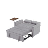Grey Velvet Loveseat Sleeper Sofa Bed with Side Table W588132116