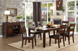 Cherry Finish Transitional 1pc Dining Table with Extension Leaf Mango veneer Wood Dining Furniture B01152851