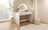 ZUN 39" Makeup Vanity Table with Mirror Touch Screen Lighted Mirror, Dressing Table with Drawer for N704P196658K