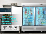 81" Commercial Refrigerator 72 Cu.ft with 3Solid Door Reach-In Refrigerators Stainless Steel ETL W2095P436608