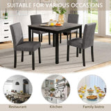 5-Piece Dining Table Set with 4 Chairs, Dining Table Set 4 with Chairs, Wooden Dining Table Set W1998P195207