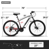 ZUN A2757 27 Inch Mountain Bike 21 Speed, Suspension Fork, Aluminum Frame Disc Brake, Mountain biking W709P185448