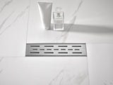 12 Inch Linear Shower Drain with Removable Brick Patterned Grate Cover, 304 Stainless Steel Shower 33804532