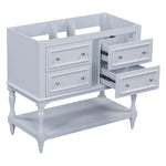 ZUN 36" Bathroom Vanity Cabinet without Sink, Free Standing Vanity Set with 4 Drawers& Soft Closing WF324554AAC