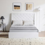 ZUN Upholstered Full Platform Storage Bed Frame with 4 Drawers, Wingback Headboard with Button Tufted 69625414