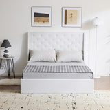 ZUN Upholstered Full Platform Storage Bed Frame with 4 Drawers, Wingback Headboard with Button Tufted 69625414