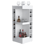 White Corner Bar Cabinet with Wine Rack and Open Shelf B062P290258