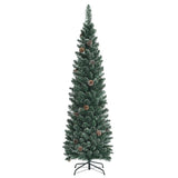 5FT Green Artificial Christmas Tree - 214 Lush Tips, 25 Realistic Pine Cones, Foldable Metal Stand 97114349