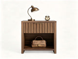 () 1 Drawer 1 Shelf Honeycomb Board MDF Bedside Table 20*15*24.5in Dark brown 52003423