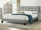 Contemporary 1pc California King Size Bed Grey Polyfiber Tufted Headboard Platform Bedframe Bedroom B011P309348