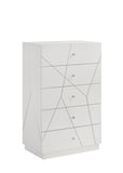 Manhattan Chest Lacquer Finish with Geometric Design and Spacious Drawers for Modern Storage G150108681