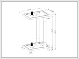 Chrome Glass Side Table, Acrylic End Table, Glass Top C Shape Square Table with Metal Base for W82153573