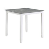 ZUN 5-Piece Pack Counter Height Set Weathered Gray and White Table and Fabric Upholstered 4 Chairs B011115369